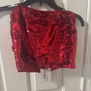 Glamorous Red Sequin tube top